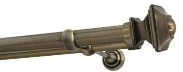 Sento 25/16mm Gardinenstange Vorhangstange Metall Wandmontage Messing Antik 180 cm Barocco