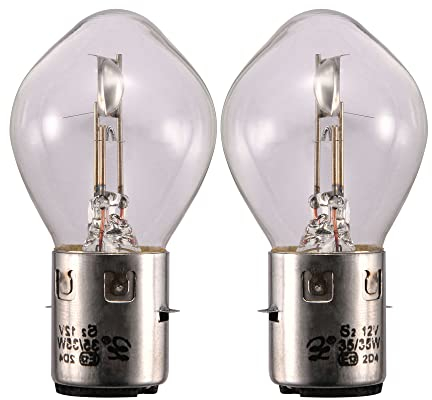 WOOSTAR 12V 35W Motorrad Scheinwerfer S2 Halogen Glühlampe Fernlicht Abblendlicht Ersatz für Taotao 50ccm 70ccm 90ccm 110ccm 125ccm 150ccm 200ccm 250ccm Chinesisch Roller ATV 4 Wheeler Packung mit 2