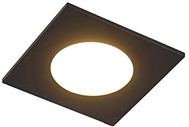 QAZQA simply - LED Dimmable Spot encastrable variateur inclus - 1 lumière - L 90 mm - Noir - Moderne - éclairage extérieur - Salle de bains