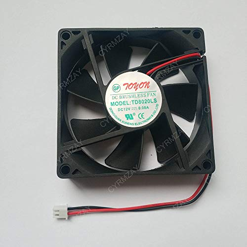 CYRMZAY Ventilador Compatible para TOYON TD8020LS 12V 0.08A 8 cm 80 x 80 x 20 mm quiet Cooling Fan