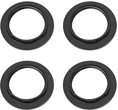 4 Pièces E27 Anneau Réducteur pour Abat-Jour Plaque Convertisseur d’Adaptateur de Bague d'Abat-Jour (Noir, 4 Pièces)
