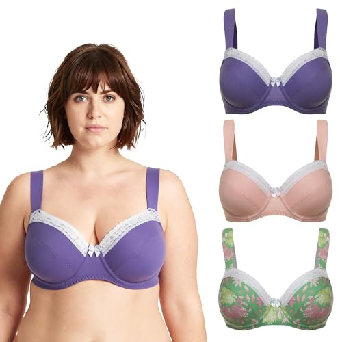 Curve Muse 3 Soutien-Gorge Non doublé Balconnet-Lt Rose,Violet,Vert-120E