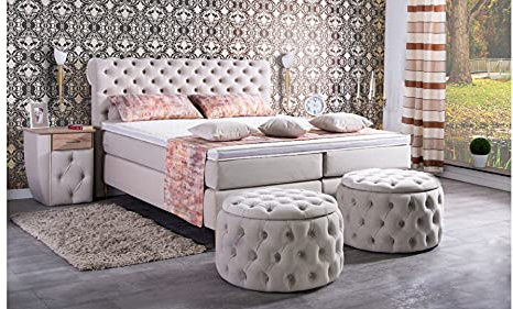 AUKONA Boxspringbett Aurora 100x200, Farbe wählen und ändern, 7 Zonen Taschenfederkern-Matratze, H2 H3 H4, Komfortschaum-Topper, Lieferung und Aufbau kostenlos