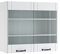 Vicco Küchenglasschrank Fame-Line, Glashängeschrank, Weiß Landhaus/Weiß, 80 cm
