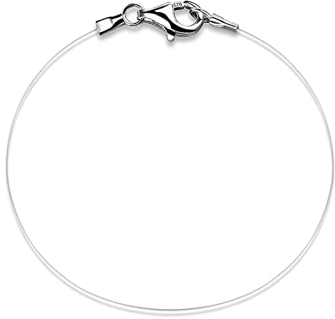 Bo&Pao Angelschnur Kette, transparente Nylon Kette, schwebende Kette, 50 cm