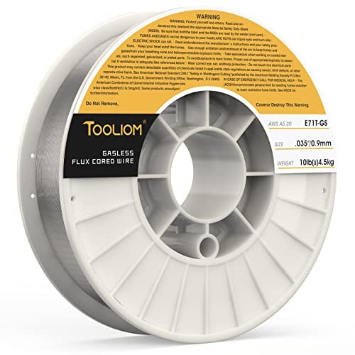 TOOLIOM E71T-GS .035 Diameter 10-Pound Spool Flux Core Self-shielded Carbon Steel Mig Welding Wire for TL-200M TL-250M Pro