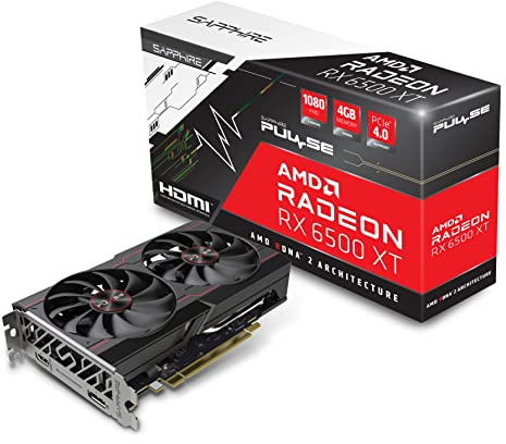 Sapphire 11314-01-20G Pulse AMD Radeon RX 6500 XT Gaming OC Tarjeta gráfica con 4GB GDDR6, AMD RDNA 2