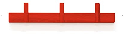 Depot4Design Wandgarderobe Line Up S, Hakenleiste, Garderobenleiste, Esche, Rot, 80967