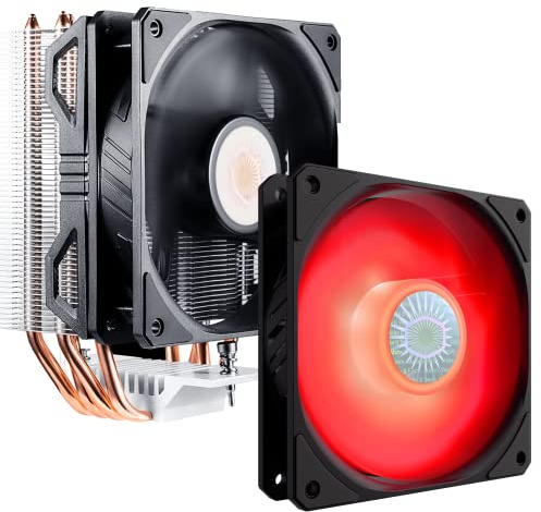 Cooler Master Hyper 212 EVO V2 CPU Air Cooler, SickleFlow 120 V2 RED Bundle, 4 Copper Direct Contact Heat Pipes, RED LEDs, PWM Fan, for AMD Ryzen/Intel LGA1700/1200