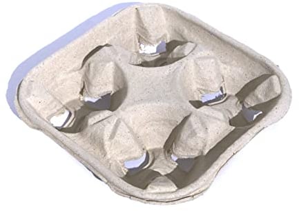 Becherhalter aus Pappe (Zellulose) für 4 Coffee-to-Go Becher • 110 Stück • Bechertablett • Takeaway Becherhalter • Cupholder
