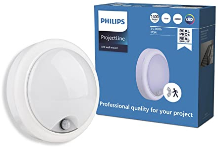 Philips Projectline Wandleuchte, rund, 1400lm, 4000K, mit Sensor, weiß