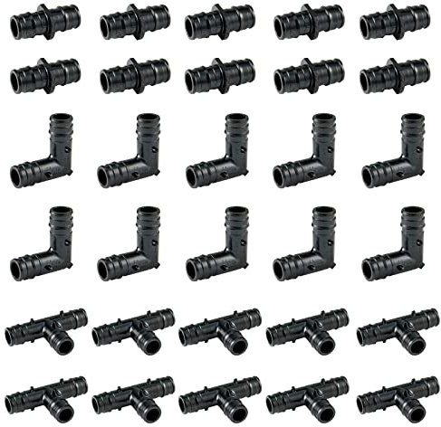 GUOFIS 1,9 cm (3/4 Zoll) Poly PEX A Erweiterungsverschraubung, PPSU-Kombi-Armaturen mit T-Stücken (110), Ellenbogen (110), Kupplungen (110), für 3/4 Zoll PEX-Rohr