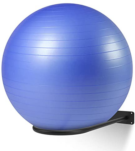 XIAO PEI Medicine Ball Rack Yoga Ball Holder Wall MountStability Ball Storage Rack,Football/Basketball Ball Rack (1 Black)