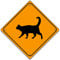 Panneau « Achtung Vorsicht » - Jaune - 20 x 20 cm - Différents motifs (chat)