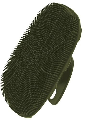 YEADMAL Peeling-Silikon-Körperschrubber für Herren, 1 Stück, weiche Badebürste, zur Reinigung und Massage, entfernt Schmutz und abgestorbene Hautzellen (Grün (Army Green))