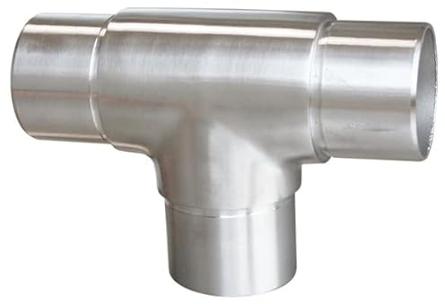 Steckfitting T-Stück, für Rohr Ø 48,3x2,0 Edelstahl V2A Rohrverbinder Verbinder für Rohre Geländerbau Geländer Treppen Balkongeländer Terrassengeländer Balkon Terrasse