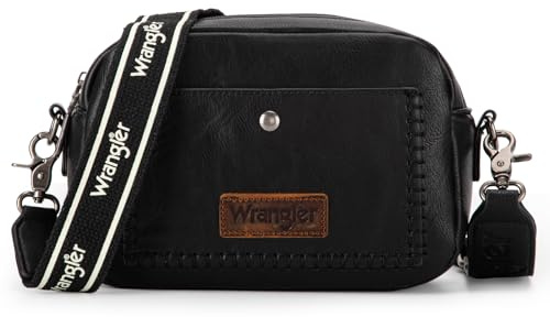Wrangler Umhängetasche für Damen, trendige Kamera-Snapshot-Tasche mit breitem Riemen, Medium