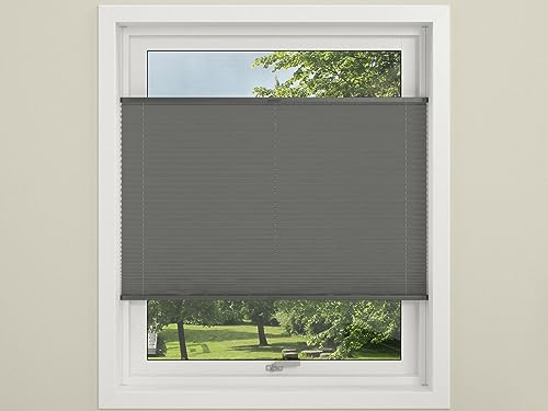 LiKeKa® Plissee ohne Bohren Klemmfix mit Klemmträger, Faltrollos 100% Polyester, Rollos für Fenster & Türen ohne Bohren, Jalousien Sonnenschutz-Sichtschutz (50x130 cm, Grau)