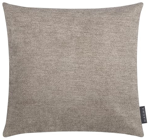 MAGMA Alfa Kissenbezug 40x40 cm - braun,- samtig weich kuscheliger Velour Look, rechteckiger Kissenbezug, für Wohnzimmer, Schlafzimmer, Büro und Gästezimmer Waschbar