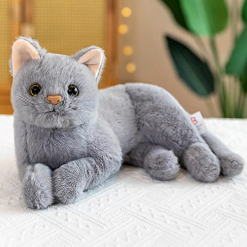 TAOLE Katze Kuscheltier, Plüschtier Stofftier Katze, 30 cm Realistischen Katze Plüschtier Stofftier Flauschiges Plüschtier Weiche Plüsch Katze Stofftierpuppe Süßes Katze Spielzeug Geschenk