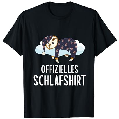 Faultier Nachthemd Pyjama Offizielles Schlafshirt Faultier T-Shirt