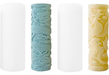 Xidmold 2 Stücke Säule Kerzenform Silikon, Kerzenformen zum Gießen Silikon, Drache Phönix Säule Kerzengießform, Kerzen Silikonform Säule, Silikonform für Sojawachs Kerzen, Handwerk (2 Stücke Klein)