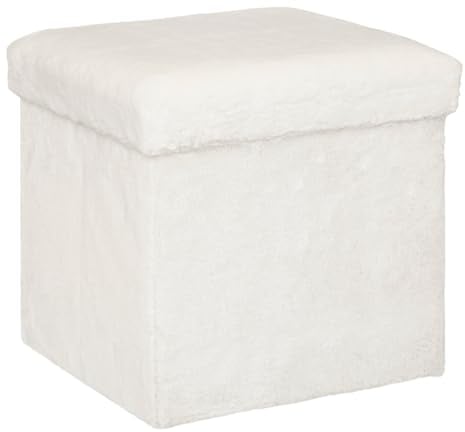 Atmosphera Sitzsack, faltbar, aus Fell, Weiß, 38 x 38 cm