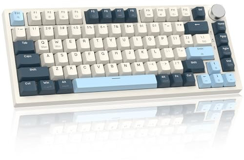 ATTACK SHARK K85 Rapid Trigger Gaming Keyboard, 82 Keys Wired Mechanical Gaming Keyboard, Magnetic Switch Actuation Point Adjustable, Gasket, PBT Keycaps, Knob, Support for DKS/MT/TGL/PC/Mac (Blue)