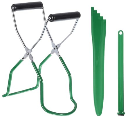sourcing map Canning Tools Kit Includes 1Pcs Canning Tongs, 1Pcs Canning Jar Lifter and 1Pcs Canning Measurer (Green)