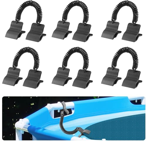 lasuroa 6pcs Clips Couverture Piscine pour Piscines Hors Sol, Clips de Fixation de Couverture Solaire Pare-Vent Clips de Couverture Solaire de Piscine Noirs Pinces de Couverture de Piscine Kit