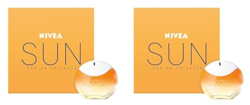 NIVEA SUN Eau de Toilette, Parfum mit dem Original Sonnencreme Duft, sommerlicher und erfrischender unisex, im ikonischen Parfüm-Flakon (30 ml) (Packung mit 2)