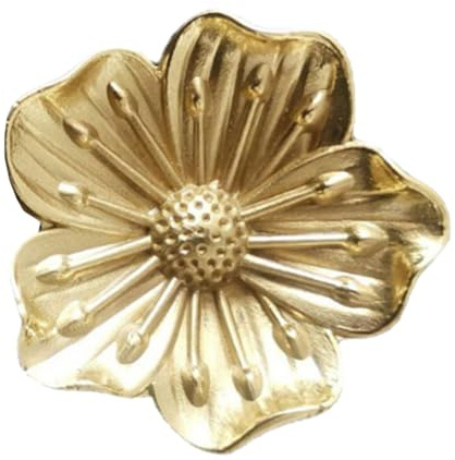 Gadpiparty 4 StüCk Blumen Schrankgriffe Messing Kleiner Kabinettknopf MöBelgriffe Gold FüR SchräNke Kommoden Und KüChenschräNke Einfach Zu Montieren