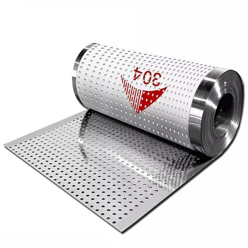 Generisch Metallgitterplatte, Balkonschutzgitter, Lochblech aus Edelstahl 304, Lochdurchmesser 8 mm, Metallgitter for Heimwerkerprojekte(25x400cm)