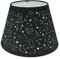 DULEE 12 Zoll Lampenschirm E27 E14 Glühbirne Schraube Handgefertigter Stoff Tischlampenschirm für Stehlampe, Tischlampe, Nachttischlampe (Oben) 18cm x (Höhe) 20cm x (Unten) 30cm, Schwarze Sterne
