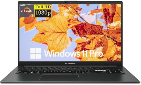 ASUS Vivobook Go 15.6 FHD Laptop, Business Laptop, AMD Ryzen 3 7320U, 8GB RAM, 128GB SSD, 180° Lay-Flat, WiFi, Bluetooth, Windows 11 Pro, Mixed Black