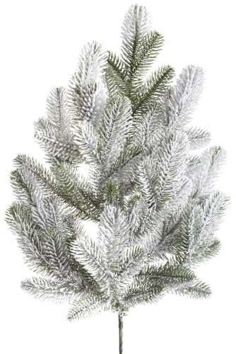 Botanic-Haus künstlicher Tannenast/Weihnachtszweig Karpaten Spritzguss groß, Farbe dunkelgrün beschneit