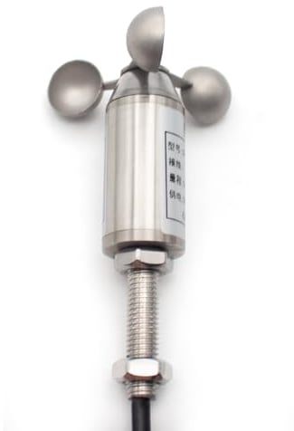 Micro Wind Speed Sensor, Stainless Steel 3 Cup Duct Wind Speed Measuring Instrument Anemometer DC 12-24V 0-30M/S(RS485)