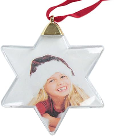 Marco de fotos para árbol de Navidad, de fotos de Navidad, rellenables | transparentes, colgantes portátiles, marcos de fotos pequeños, decoración de festivales, árbol de Navidad, pared