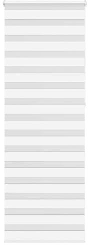 vidaXL Zebrarollo Weiß 85x230 cm Stoffbreite 80,9 cm Polyester, Zebra-Rollo, Zebra-Jalousie für Fenster