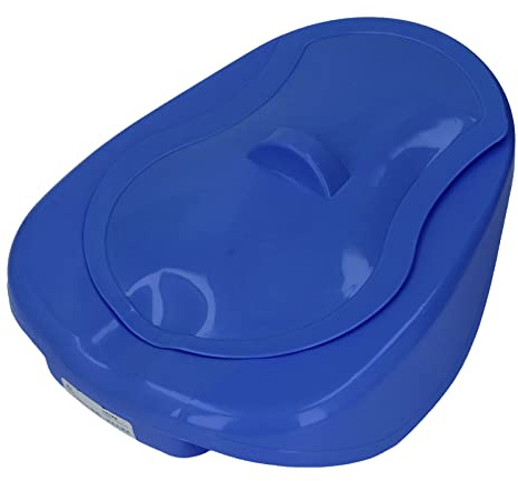 Akozon Pflege-Bettpfanne mit Deckel – Robuste Urinal-Bettpfanne für ältere, Bettlägerige Erwachsene, Ergonomisches Design mit Kerbe, Ideal für den Einsatz zu Hause und Im Krankenhaus