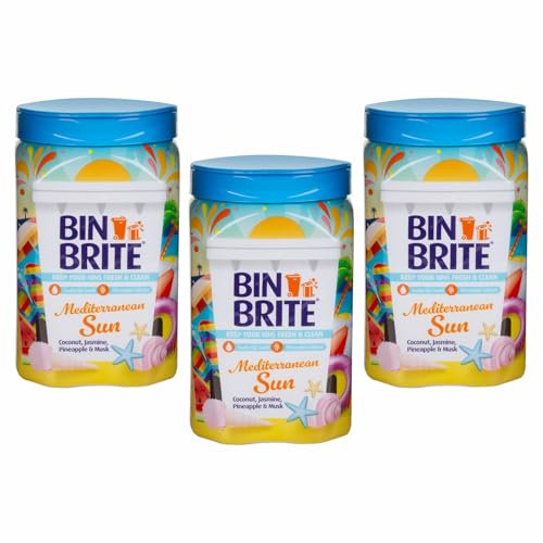 JMS we create smile 3 x Bin Freshener Deodoriser Powder, Leaves Your Bin Smelling Great for Indoor and Outdoor Bins - 500g (Mediterranean)