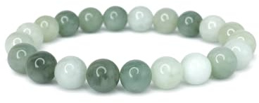 Vera Mentis Bracelet en Jade de Chine – Pierres Naturelles 8MM – Harmonie, Sérénité & Élégance – Bijou Énergétique Authentique – Bracelet Unisexe Élégant pour Femme, Homme – Idée Cadeau Bien-Être