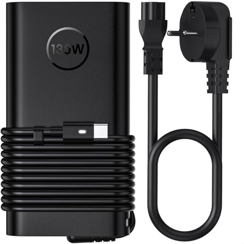 Chargeur USB C 130W pour Dell XPS 9575 9500 9510 9520 9530 9700 9710 9720 9730 Latitude 5510 5520 5420 7410 7310 7210 9410 9510 9520 Precision 5530 5550 5560 5570 5750 5760 5770 3550 3560 3570