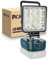 PICAA Akku Lampe Für Bosch 18V/20V, 48W Kabellose Led Arbeitsleuchte Akku, Hell Led Strahler Akku, Tragbares Flutlichter Baustellen Lampe,Akku Scheinwerfer mit Typ C und USB-Aufladung (kein Akku)