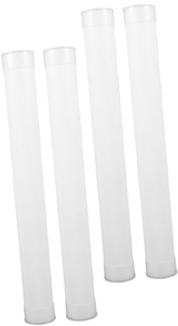 NUOBESTY 4 Stück Kunststoff Aufbewahrungsrohr mit Deckel Rundes Filmdosen mit Deckel Transparent Pe Material 5cm Durchmesser Robust und Verschließbar für Lagerung und Versand