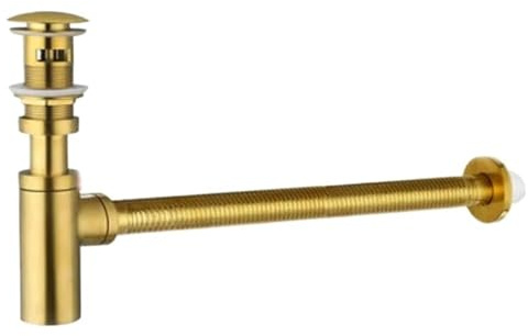 Sifón for lavabo de baño latón con sifón y desagüe emergente dorado Para Lavabo De Baño y Lavabo(With hole set)