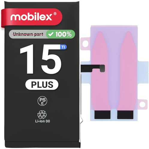 MOBILEX® Batería para iPhone 15 Plus | Sin Mensaje | Chip TI | 4383mAh - OEM | Interna Repuesto con Adhesivo | Capacidad Original
