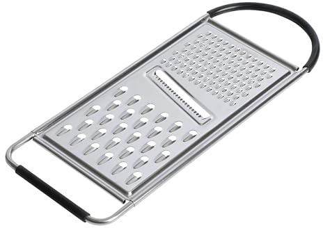 Oster Helmsdale Flat Cheese Grater With Anti-Slip Handle, Stainless Steel Zester/Multi-Functional Tool for Kitchen Preperation, Black