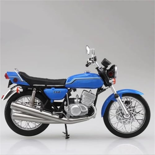 SOUTES Modello di moto Decorazione Da Collezione 1/12 Per Kawasaki 750SS MACH IV Modello Di Motocicletta In Lega Simulata, Regalo(Blue)