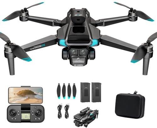 LYHFPV Drone avec Caméra 4K UHD pour Adultes et Débutants,40+ min de vol,Drone Mini Télécommandé Pliable WIFI avec Moteur sans Balais,Double Caméra,Selfie par Gestes,Moins 249g FPV